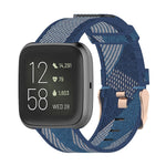 Cinturino per orologio con cinturino da polso in nylon con trama a righe da 23 mm per Fitbit Versa 2, Fitbit Versa, Fitbit Versa Lite, Fitbit Blaze