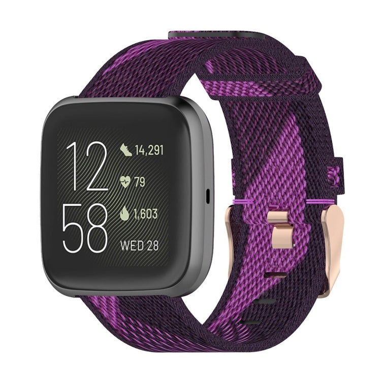 Cinturino per orologio con cinturino da polso in nylon con trama a righe da 23 mm per Fitbit Versa 2, Fitbit Versa, Fitbit Versa Lite, Fitbit Blaze
