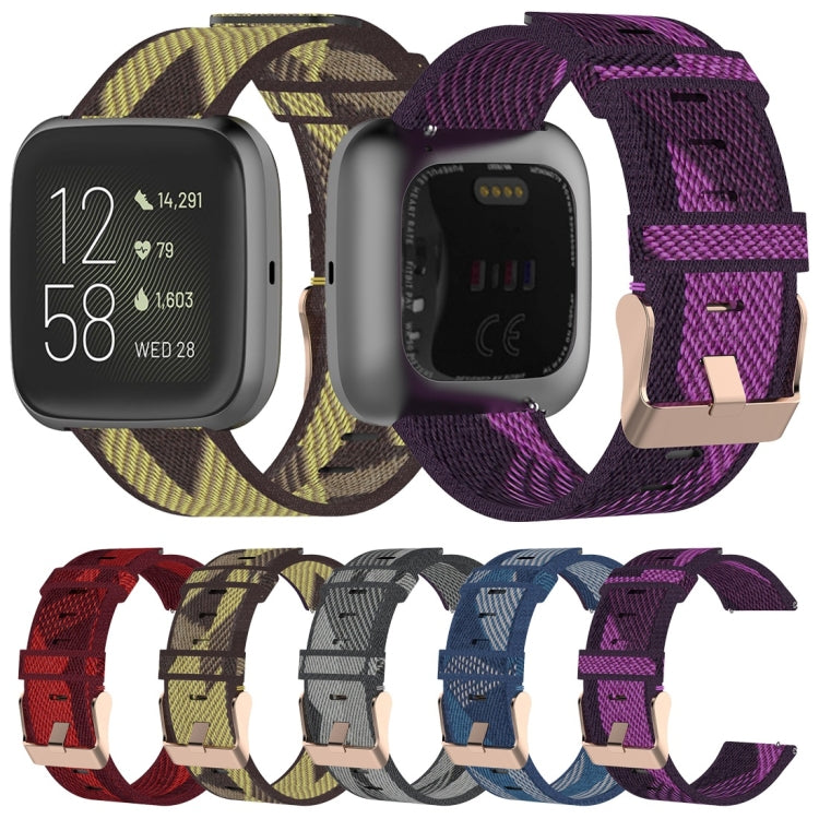 Cinturino per orologio con cinturino da polso in nylon con trama a righe da 23 mm per Fitbit Versa 2, Fitbit Versa, Fitbit Versa Lite, Fitbit Blaze