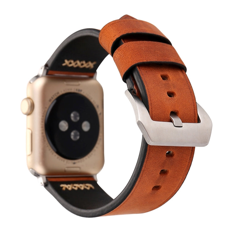 Per Apple Watch Ultra 49mm / Serie 8 e 7 45 mm / SE 2 e 6 e SE e 5 e 4 44 mm / 3 e 2 e 1 42 mm Cinturino per orologio in vera pelle con motivo retrò XX Line, For 42mm