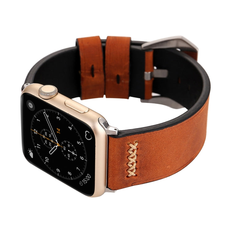 Per Apple Watch Ultra 49mm / Serie 8 e 7 45 mm / SE 2 e 6 e SE e 5 e 4 44 mm / 3 e 2 e 1 42 mm Cinturino per orologio in vera pelle con motivo retrò XX Line, For 42mm