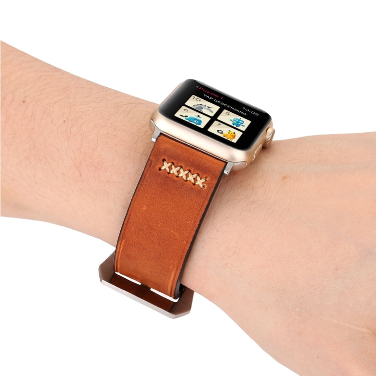 Per Apple Watch Ultra 49mm / Serie 8 e 7 45 mm / SE 2 e 6 e SE e 5 e 4 44 mm / 3 e 2 e 1 42 mm Cinturino per orologio in vera pelle con motivo retrò XX Line, For 42mm
