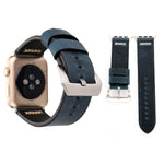 Per Apple Watch Ultra 49mm / Serie 8 e 7 45 mm / SE 2 e 6 e SE e 5 e 4 44 mm / 3 e 2 e 1 42 mm Cinturino per orologio in vera pelle con motivo retrò XX Line, For 42mm