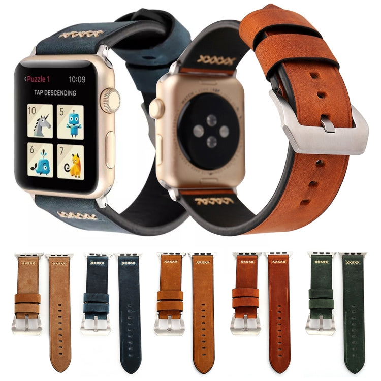 Per Apple Watch Ultra 49mm / Serie 8 e 7 45 mm / SE 2 e 6 e SE e 5 e 4 44 mm / 3 e 2 e 1 42 mm Cinturino per orologio in vera pelle con motivo retrò XX Line, For 42mm