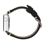 Per Apple Watch Ultra 49mm / Serie 8 e 7 45 mm / SE 2 e 6 e SE e 5 e 4 44 mm / 3 e 2 e 1 42 mm Cinturino per orologio in vera pelle con motivo a linea manuale, For 42mm