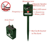 Dispositivo solare repellente animali con LED bianco e rosso