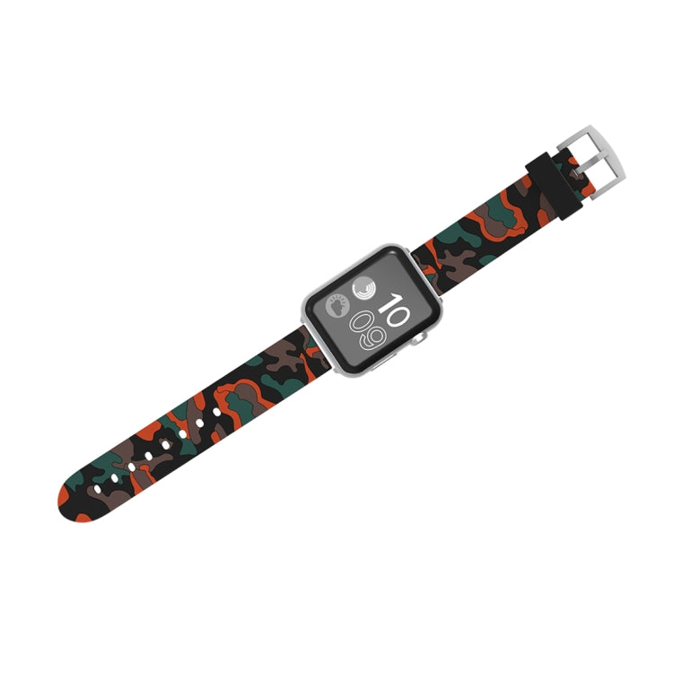 Per cinturino in silicone con motivo mimetico alla moda da 38 mm per Apple Watch serie 3, 2 e 1, 38mm