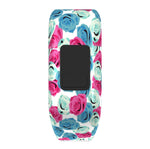 Cinturino sportivo in silicone con motivo piume colorate per Garmin Vivofit JR, misura: grande