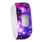 Cinturino sportivo in silicone con motivo piume colorate per Garmin Vivofit JR, misura: grande