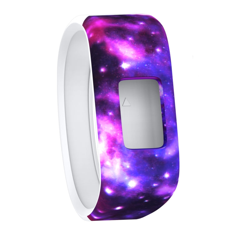 Cinturino sportivo in silicone con motivo piume colorate per Garmin Vivofit JR, misura: grande