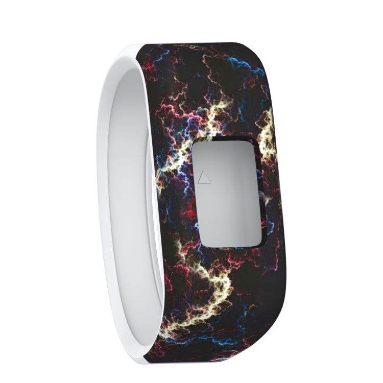 Cinturino sportivo in silicone con motivo piume colorate per Garmin Vivofit JR, misura: grande
