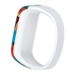Cinturino sportivo in silicone con motivo piume colorate per Garmin Vivofit JR, misura: piccolo