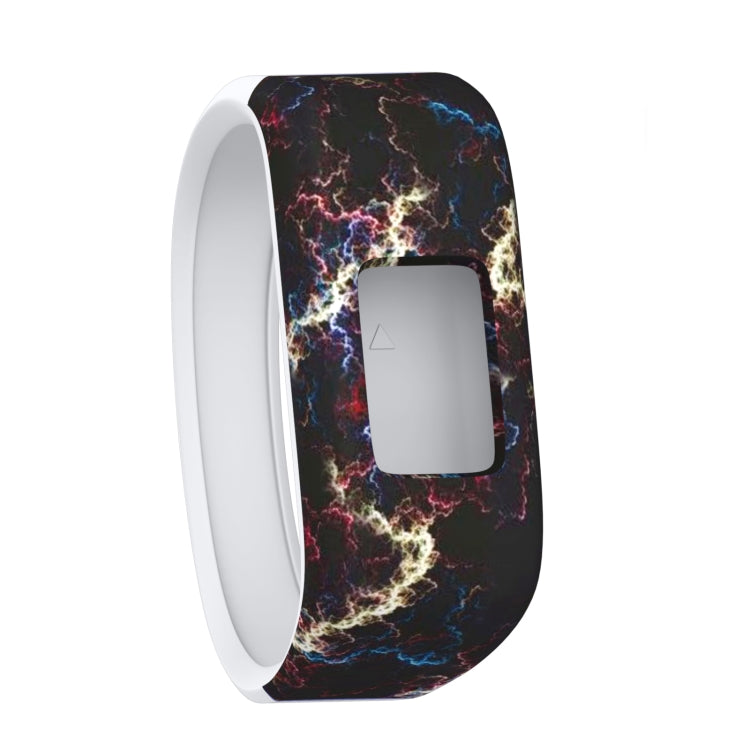 Cinturino sportivo in silicone con motivo piume colorate per Garmin Vivofit JR, misura: piccolo