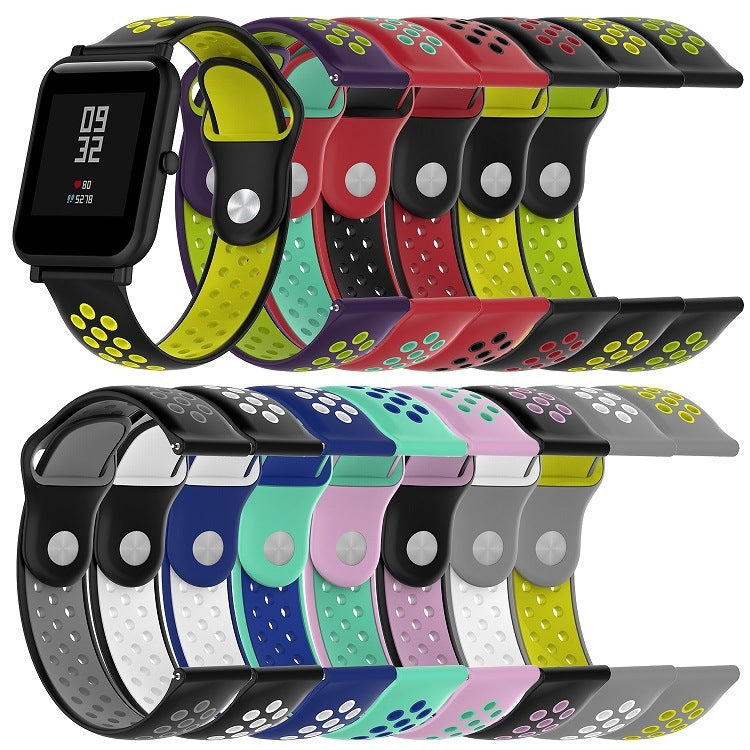 Cinturino sportivo in silicone bicolore per Huawei Watch Series 1 18mm