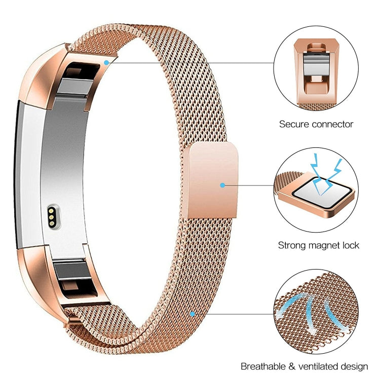 Cinturino per orologio magnetico in acciaio inossidabile per FITBIT Alta, dimensioni: piccolo, 130-170 mm