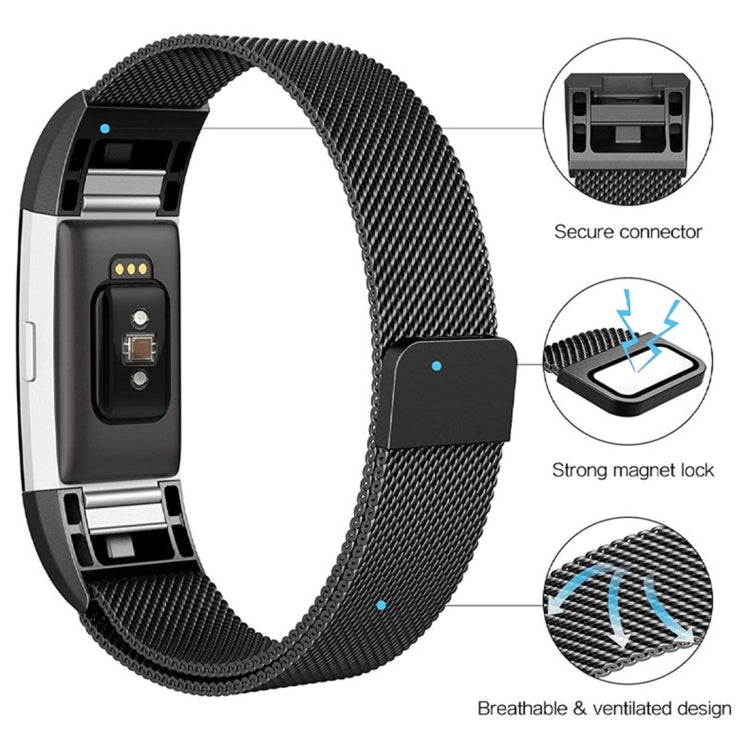 Cinturino per orologio Smart Watch in acciaio inossidabile per FITBIT Charge 2, misura: L, Size: L