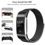 Cinturino per orologio Smart Watch in acciaio inossidabile per FITBIT Charge 2, misura: L, Size: L