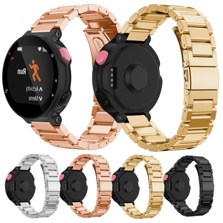 Cinturino universale per orologio intelligente con tre strisce di acciaio per Garmin Forerunner 220/230/235/630/620/735