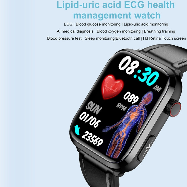 ET210 Schermo IPS da 1,91 pollici IP67 Orologio intelligente con cinturino in silicone impermeabile, supporto monitoraggio della temperatura corporea / ECG, ET210