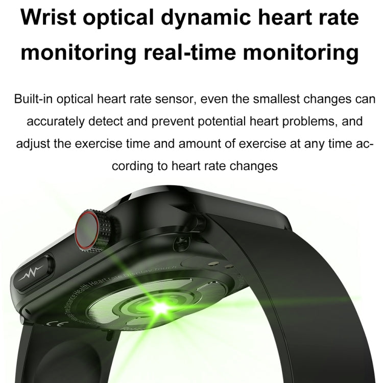 ET210 Schermo IPS da 1,91 pollici IP67 Orologio intelligente con cinturino in silicone impermeabile, supporto monitoraggio della temperatura corporea / ECG, ET210
