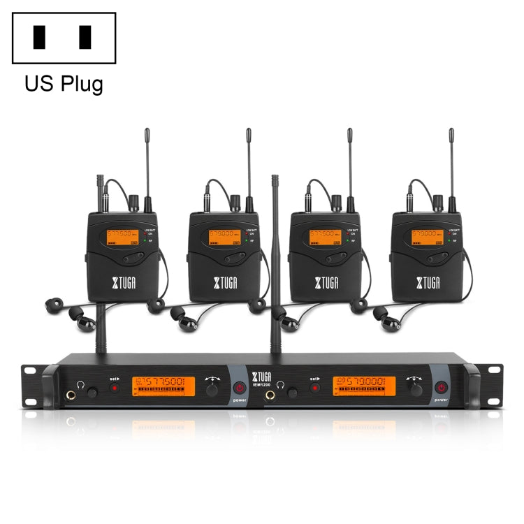 Trasmettitore wireless XTUGA IEM1200 con 4 bodypack UHF