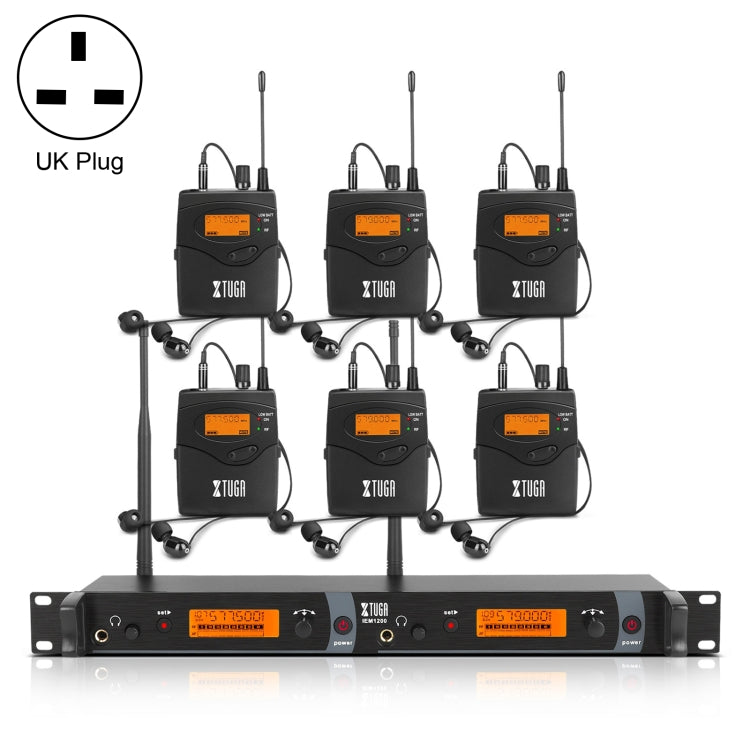Trasmettitore wireless XTUGA IEM1200 con 6 bodypack