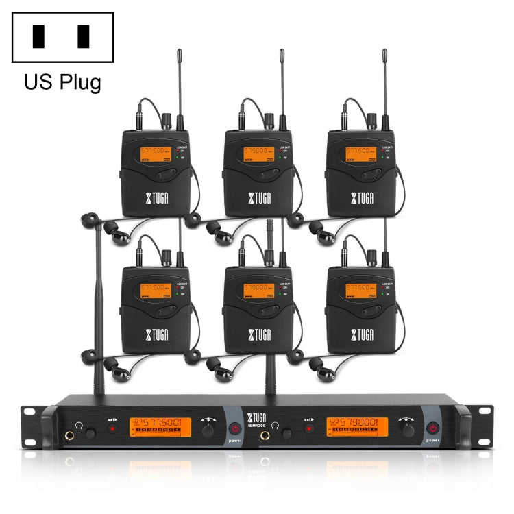 XTUGA IEM1200 Wireless Transmitter 6 Bodypack Stage Singer In-ear Monitoring System, Transmitter 6 Bodypack