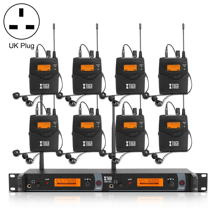 XTUGA IEM1200 Trasmettitore wireless 8 Bodypack UHF