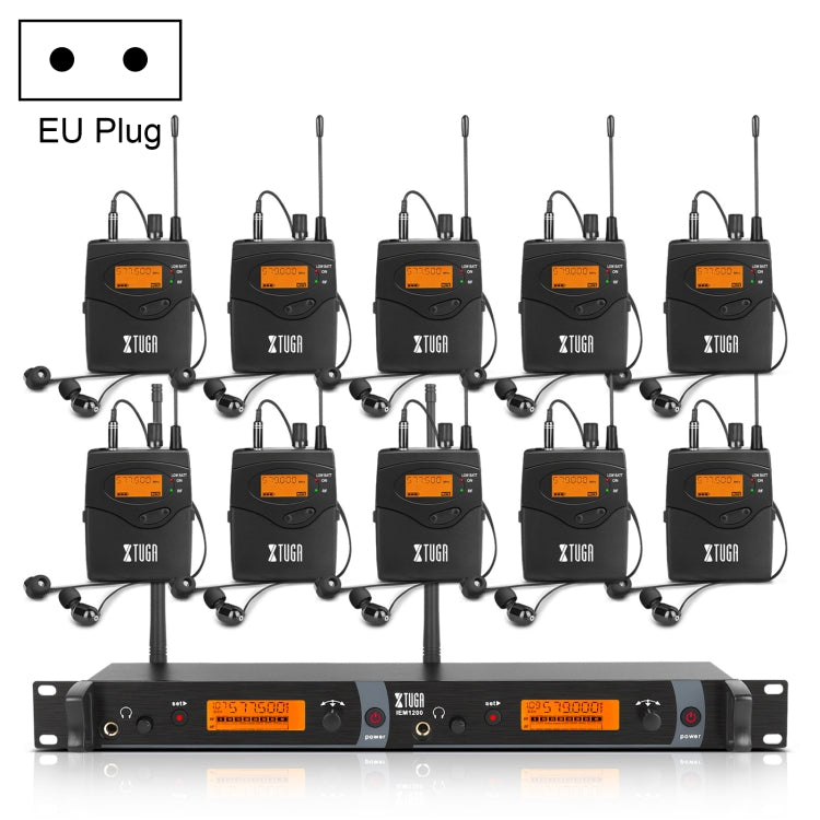 XTUGA IEM1200 Wireless Transmitter 10 Bodypack Stage Singer In-ear Monitoring System, Transmitter 10 Bodypack