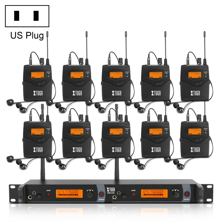 XTUGA IEM1200 Trasmettitore wireless 10 Bodypack Stage Singer Sistema di monitoraggio in-ear, Transmitter 10 Bodypack