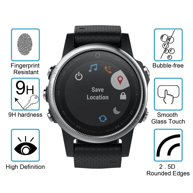 2 PCS ENKAY Hat-Prince per Garmin Fenix 5S Smart Watch 0.2mm 9H Durezza superficiale 2.15D Pellicola per schermo in vetro temperato antideflagrante
