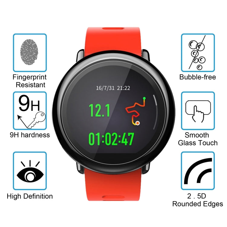 2 PZ ENKAY Hat-Prince per Xiaomi Huami AMAZFIT Smart Watch 0.2mm 9H Durezza superficiale 2.15D Pellicola per schermo in vetro temperato antideflagrante