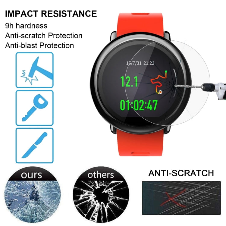 2 PZ ENKAY Hat-Prince per Xiaomi Huami AMAZFIT Smart Watch 0.2mm 9H Durezza superficiale 2.15D Pellicola per schermo in vetro temperato antideflagrante