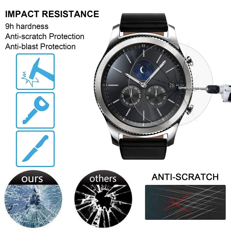 2 PZ ENKAY Hat-Prince per Samsung Gear S3 Smart Watch 0,2 mm 9H Durezza superficiale 2.15D Pellicola per schermo in vetro temperato antideflagrante