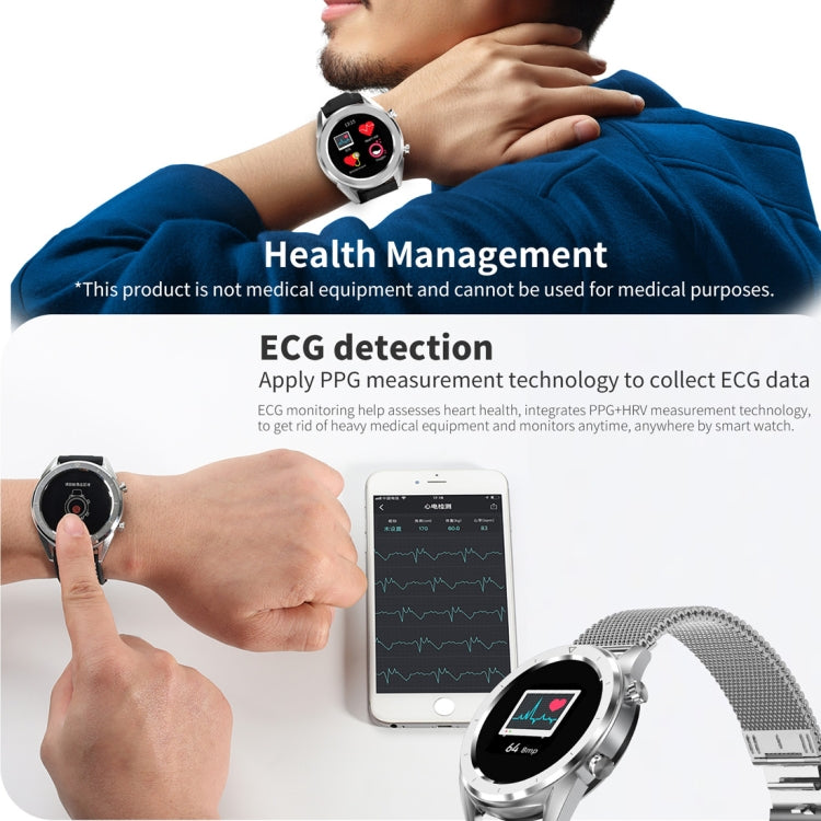 Smartwatch con cinturino in silicone impermeabile IP68 DT28 da 1,54 pollici Bluetooth 4.2, supporto promemoria chiamate in arrivo / monitoraggio della pressione arteriosa / pagamento dell'orologio