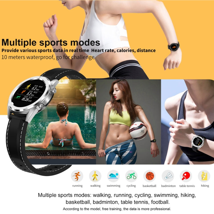 Smartwatch con cinturino in silicone impermeabile IP68 DT28 da 1,54 pollici Bluetooth 4.2, supporto promemoria chiamate in arrivo / monitoraggio della pressione arteriosa / pagamento dell'orologio