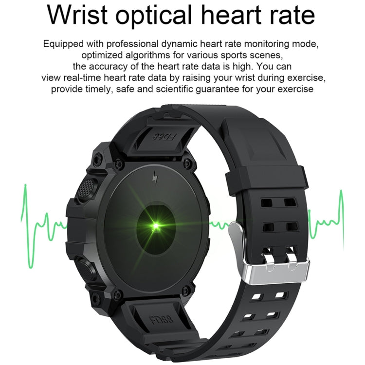 Smartwatch sportivo con schermo rotondo a colori da 1,3 pollici FD68, supporta la frequenza cardiaca/modalità multi-sport, FD68