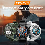LOKMAT ATTACK 3 Orologio intelligente per fitness sportivo con schermo TFT da 1,28 pollici, supporto per chiamate Bluetooth, ATTACK 3