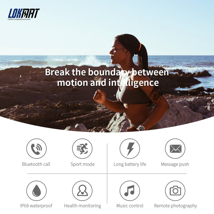 LOKMAT ATTACK 3 Orologio intelligente per fitness sportivo con schermo TFT da 1,28 pollici, supporto per chiamate Bluetooth, ATTACK 3