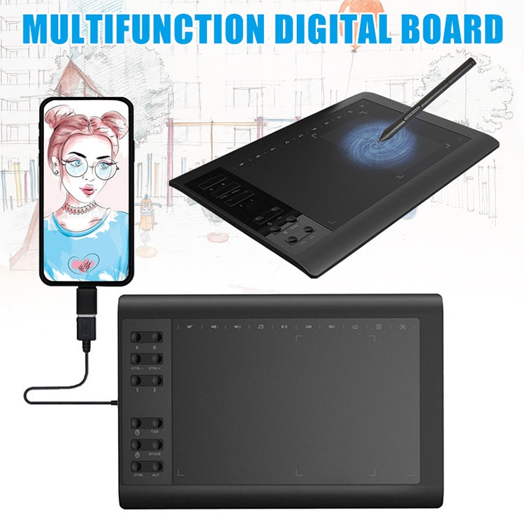 10Moons G10 Mobile Phone Tablet Computer Drawing Digital Screen with Passive Pen 8192