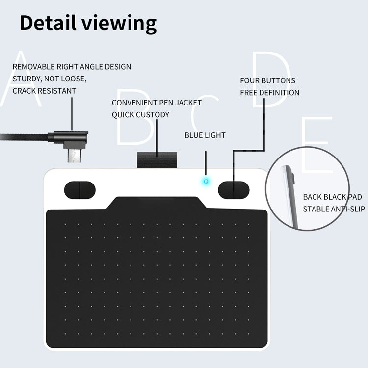 10Moons T503 graphics tablet can be connected to the mobile phone tablet with the passive pen 8192