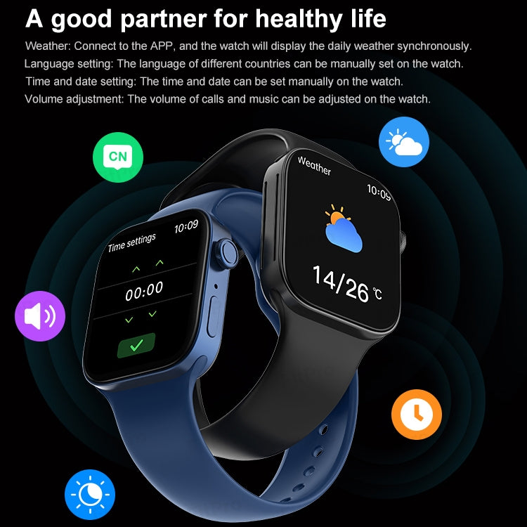 Braccialetto intelligente con schermo HD T500+MAX da 1,69 pollici, supporto per chiamate Bluetooth/monitoraggio della frequenza cardiaca