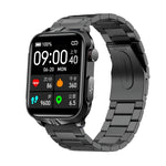 TK11P Schermo IPS da 1,83 pollici IP68 Orologio intelligente con cinturino in acciaio impermeabile, supporto monitoraggio dello stress / ECG, Steel Band (Black)