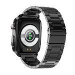 TK11P Schermo IPS da 1,83 pollici IP68 Orologio intelligente con cinturino in acciaio impermeabile, supporto monitoraggio dello stress / ECG, Steel Band (Black)