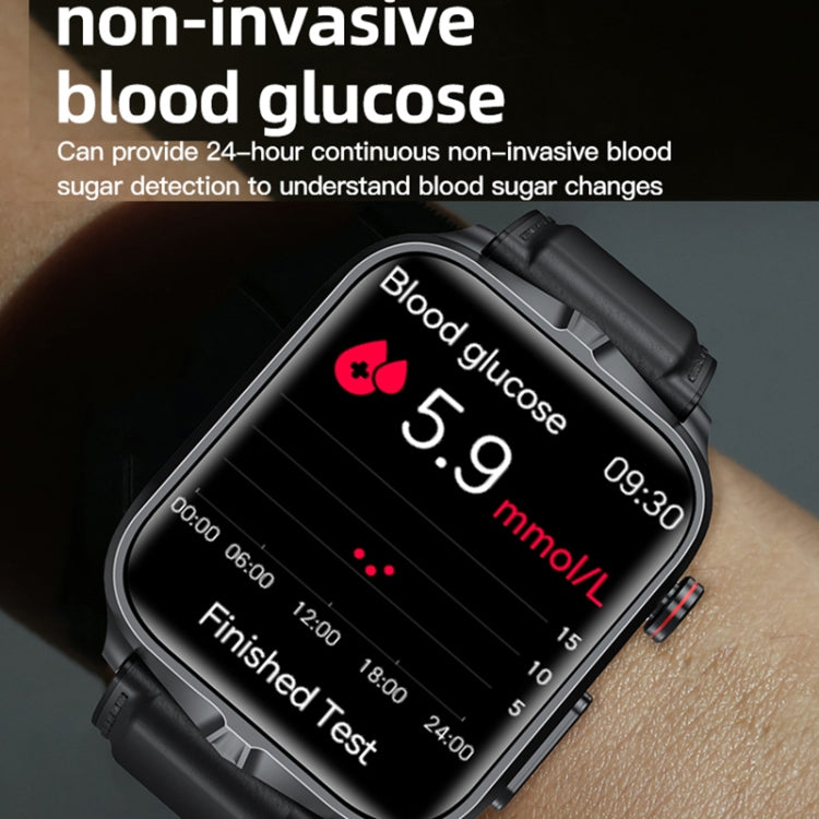 TK11P Schermo IPS da 1,83 pollici IP68 Orologio intelligente con cinturino in acciaio impermeabile, supporto monitoraggio dello stress / ECG, Steel Band (Black)