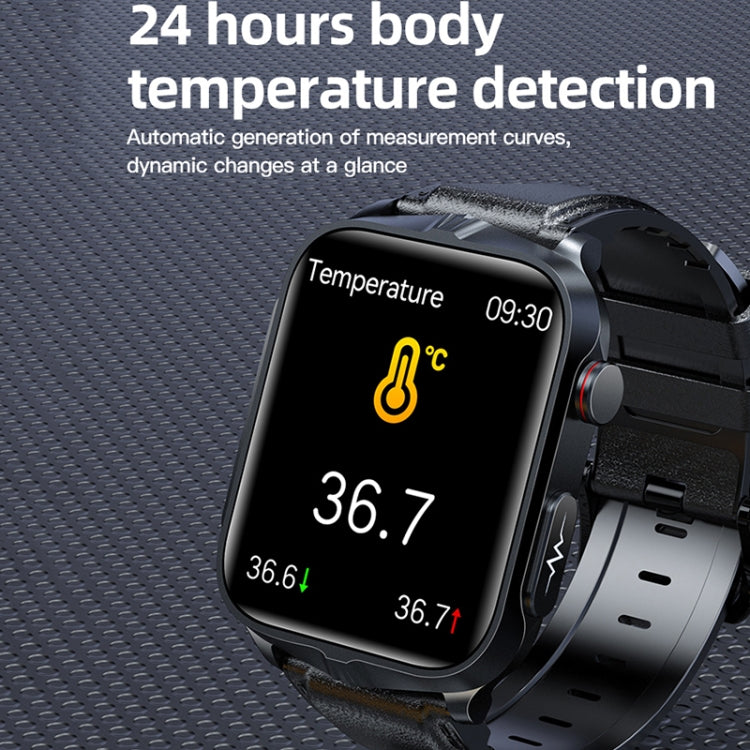 TK11P Schermo IPS da 1,83 pollici IP68 Orologio intelligente con cinturino in acciaio impermeabile, supporto monitoraggio dello stress / ECG, Steel Band (Black)