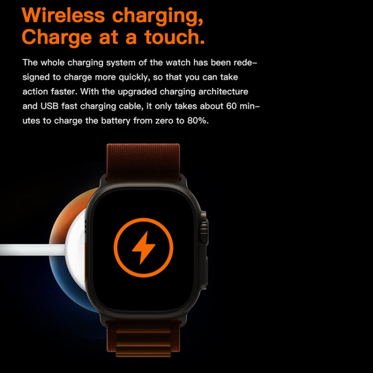 T800 Ultra 1,99 pollici Cinturino in silicone Smart Watch Supporto frequenza cardiaca / ECG, Silicone Band