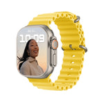 T800 Ultra 1,99 pollici Ocean Silicone Band Smart Watch Supporto Frequenza cardiaca / ECG, Ocean Silicone Band (Black), Ocean Silicone Band (White), Ocean Silicone Band (Yellow)
