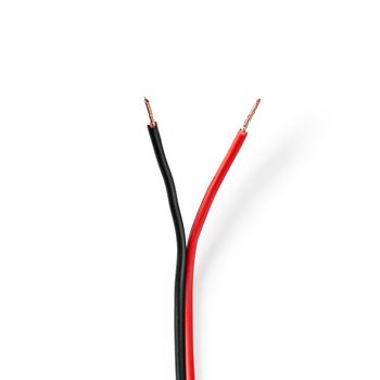 Speaker Cable | 2 x 0.75 mm² | Copper | 100.0 m | Round | PVC | Black / Red | Reel