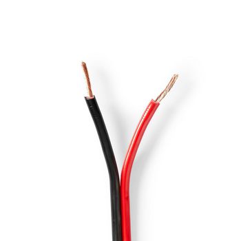 Speaker Cable | 2 x 1.50 mm² | Copper | 100.0 m | Round | PVC | Black / Red | Reel